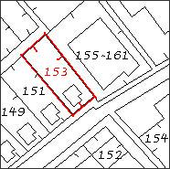 A legal plan of land ownership parcels